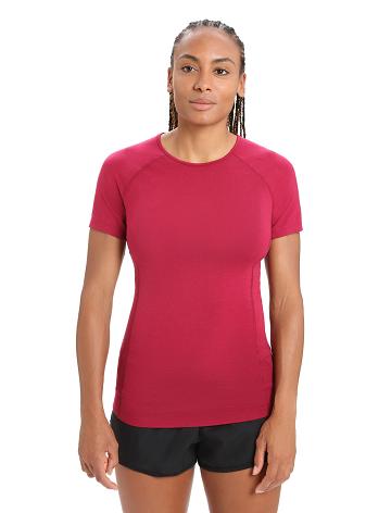 Base Layers Icebreaker BodyfitZone™ Merino 150 Zone Corta Sleeve Crewe Thermal Top Femme Rose | FR 1889FDNM